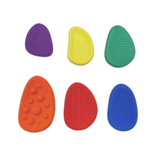 6/12Pcs Silicone Bracelet Ring Stone Textured Sensory Fidgets
